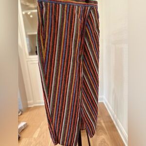 Madewell Overlay Midi Skirt in Rainbow Stripe